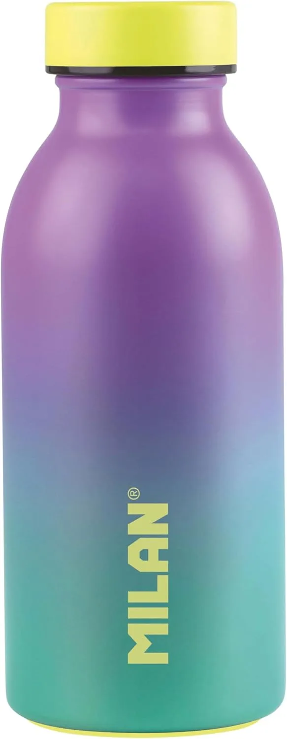 MILAN ▫️ GARRAFA ISOTÉRMICA DE AÇO INOXIDÁVEL 304, 354 ML, TURQUESA, EDIÇÃO SUNSET