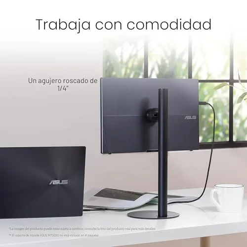 ASUS ▫️ ZenScreen MB16ACV - Monitor portátil USB, 15,6", Full HD (IPS, conectividade híbrida, USB Tipo C, antirreflexo, luz azul de baixa intensidade, tratamento antibacteriano), 250 cd/m², preto 3