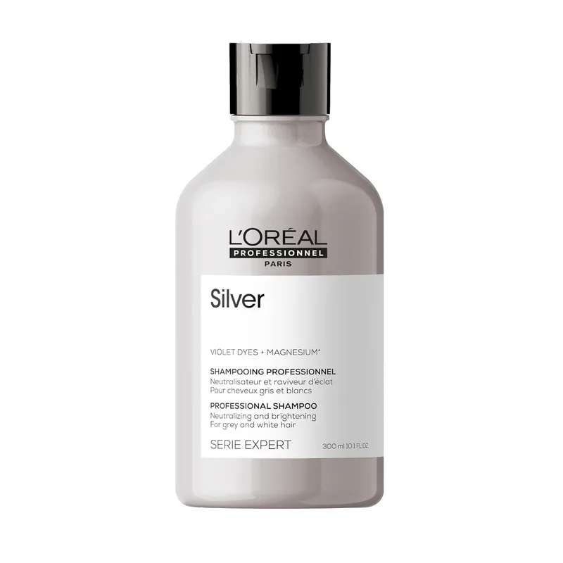 L'Oréal Professionnel Paris ▫️ L'Oréal Professionnel | Champô Neutralizante para cabelos grisalhos, brancos ou louros claros, Silver, EXPERT SERIES