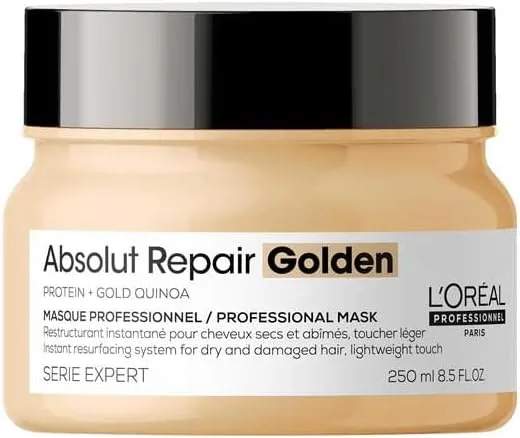 L'Oréal Professionnel Paris ▫️ L’Oréal Professionnel, Máscara Dourada Tratamento Reconstrutor para Cabelo Seco e Danificado, Absolut Repair, 250 ml