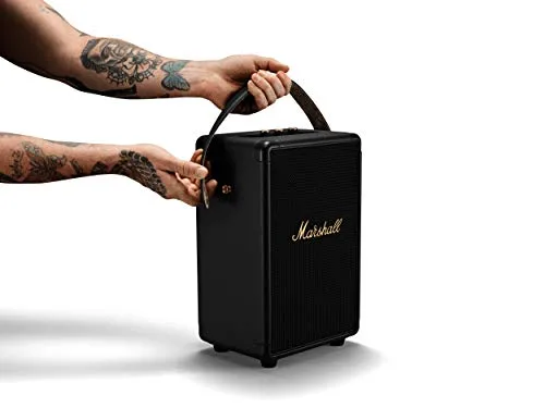Marshall ▫️ Tufton – Altifalante portátil para festas com Bluetooth, para utilização no exterior, resistente à água (IPX2), preto e latão 6