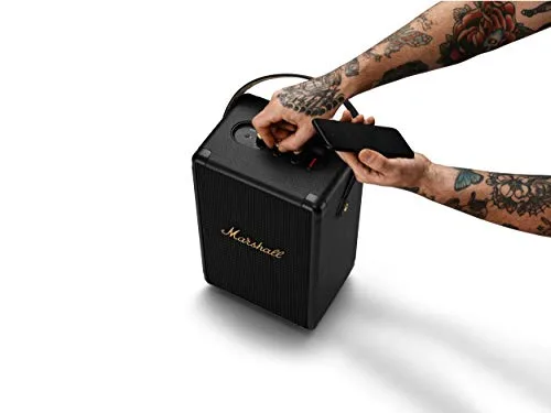 Marshall ▫️ Tufton – Altifalante portátil para festas com Bluetooth, para utilização no exterior, resistente à água (IPX2), preto e latão 7