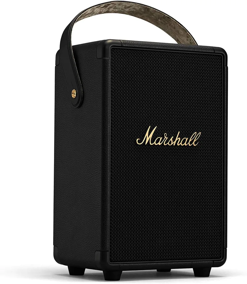 Marshall ▫️ Tufton – Altifalante portátil para festas com Bluetooth, para utilização no exterior, resistente à água (IPX2), preto e latão