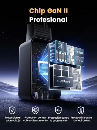 UGREEN ▫️ Nexode 65 W Carregador USB-C com carregamento rápido e várias portas (cinzento) 4