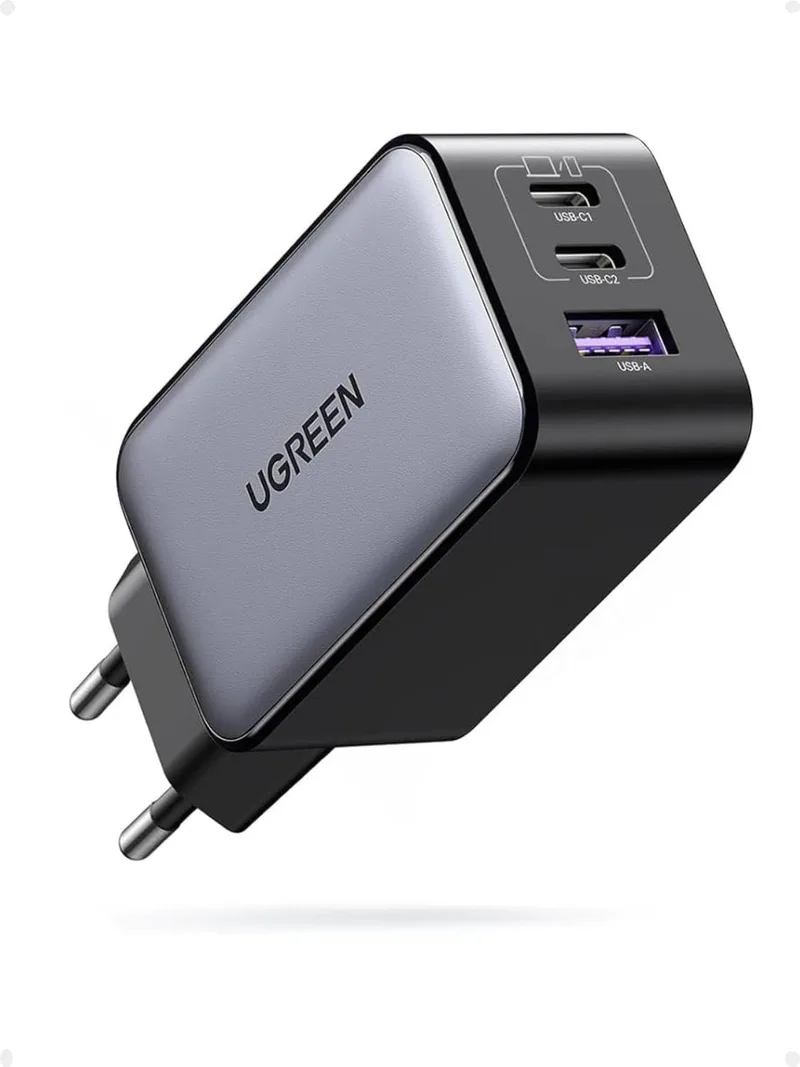UGREEN ▫️ Carregador USB C Nexode 65W, carregamento rápido de 3 portas, compatível com MacBook Air, iPhone 17 Pro MAX Air/16/15/14, iPad, Samsung Galaxy S25/S25+/S25 Ultra/S24/S23/S22 e Google Pixel 7 Pro