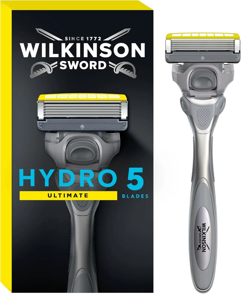 Wilkinson Sword ▫️ Hydro 5 Skin Protection Advanced - Navalha de 5 lâminas com tecnologia Shock Absorb com 1 recarga com fita lubrificante enriquecida com mentol