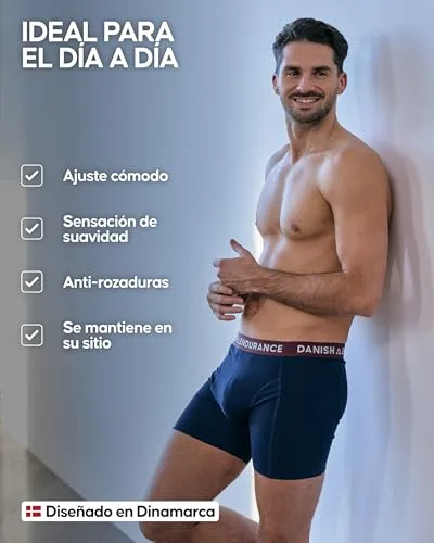 DANISH ENDURANCE ▫️ Cuecas boxer para homem, algodão, roupa interior, embalagem de 6 unidades 3