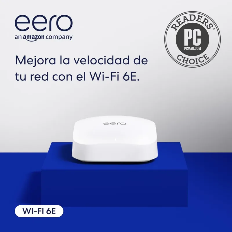 eero ▫️ Router Wi-Fi em malha Pro 6E da Amazon | Com Ethernet de 2,5 Gb/s, cobertura de 190 m² e capacidade para mais de 100 dispositivos, ideal para streaming, trabalho e jogos | 1 unidade, modelo de 2022