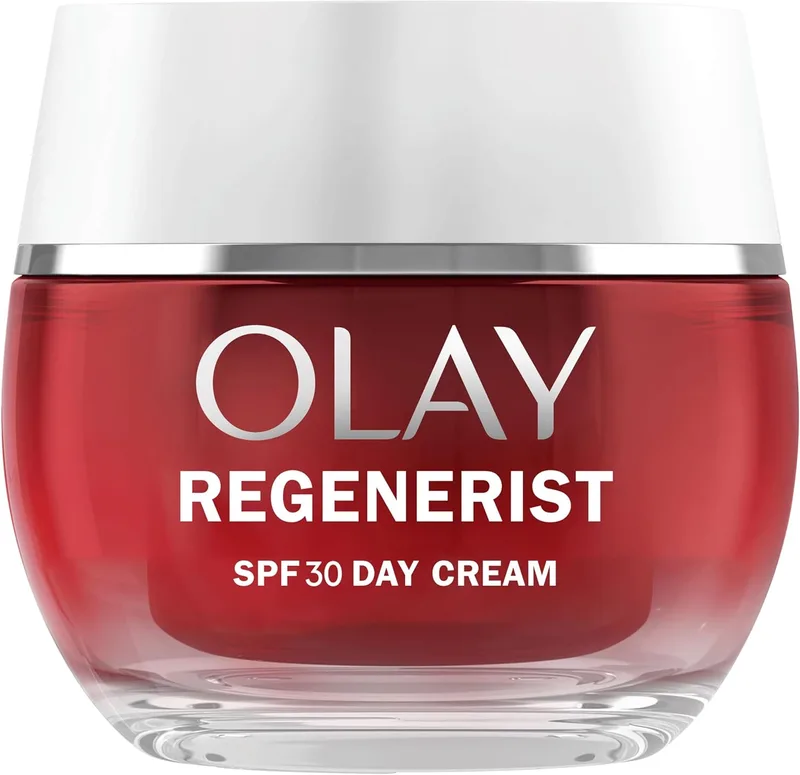 Olay ▫️ Regenerist Creme de Dia Facial SPF30. Hidratante ativo antirrugas e reafirmante com proteção solar SPF30, niacinamida anti-envelhecimento e péptidos. Regenera, reafirma e hidrata. Não gorduroso. 50 ml