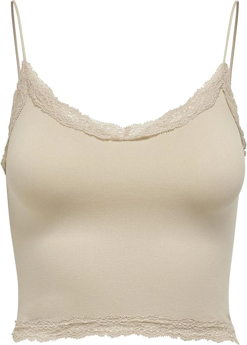 ONLY ▫️ Top curto sem costuras com renda Onlvicky Noos Top curto sem costuras com renda Onlvicky Noos para mulher