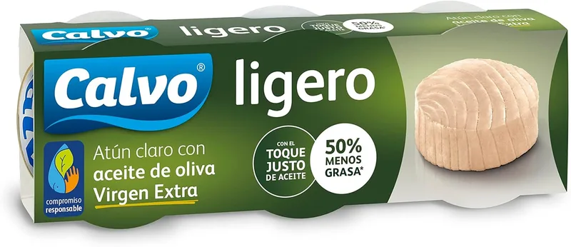 Calvo ▫️ Atum Ligeiro em Azeite Virgem Extra 3 x 60g