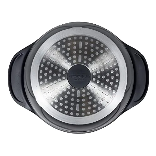 Moneta ▫️ Panela Lirica com 2 pegas e tampa, revestimento exterior preto acetinado antiaderente e resistente a riscos, adequada para todos os tipos de fogões, lavável na máquina de lavar louça, 24 cm 4