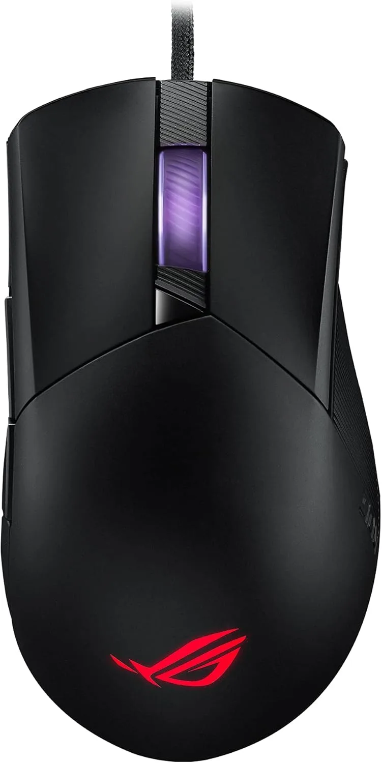 ASUS ▫️ ROG Gladius III - Rato de jogos assimétrico (26 000 DPI, 1% de desvio, botões de resposta instantânea, Push-Fit Switch Socket II, design ROG gravado a laser, ROG Paracord, Aura Sync) - Preto