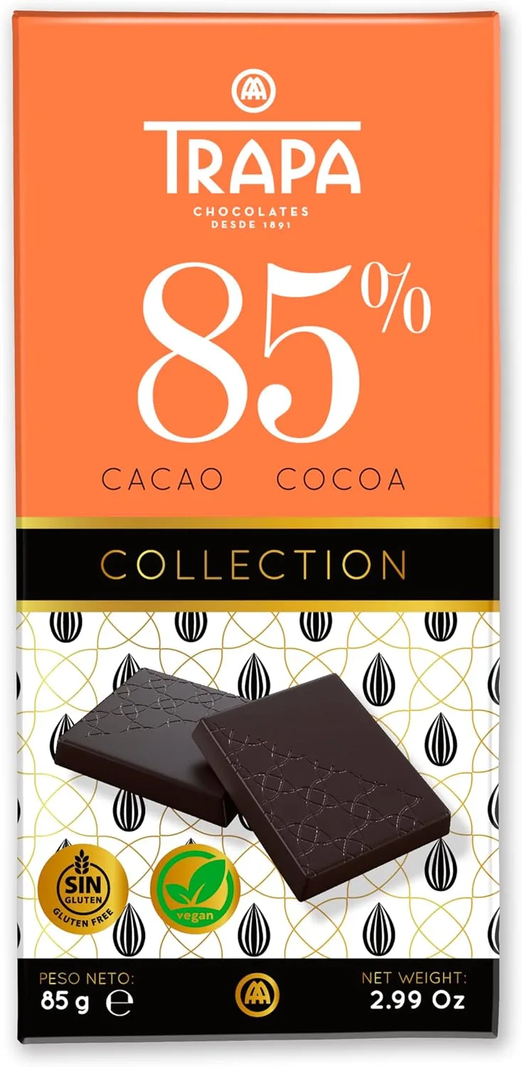 Trapa ▫️ COLLECTION | Tableta de Chocolate Negro 85% de Cacau | Sem Glúten