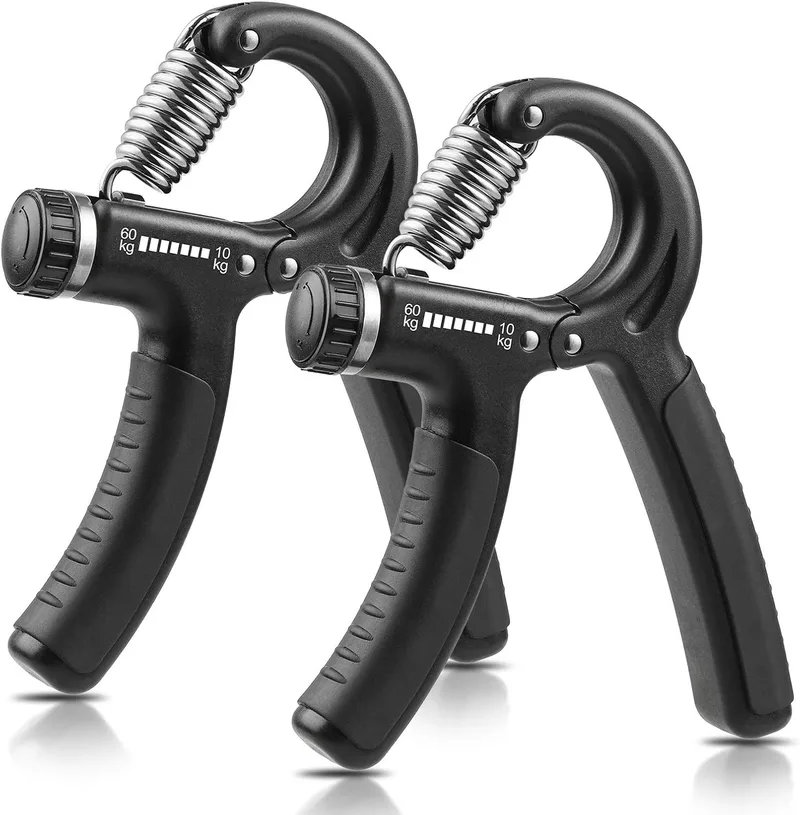 NIYIKOW ▫️ Hand Grip, Exercício para o antebraço, Fortalecedor da força de preensão das mãos, Resistência ajustável de 10 a 60 kg (22 a 132 libras), Aparelho de treino para as mãos antiderrapante, para músicos e desportistas