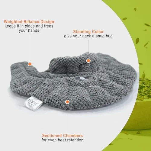 uncn ▫️ Almofada de sementes de cereja para micro-ondas, para o pescoço e ombros, almofada térmica grande, aquecedor de pescoço, almofada térmica, almofada térmica, com aroma suave a algodão, 1000 g, 45 x 26 cm 4