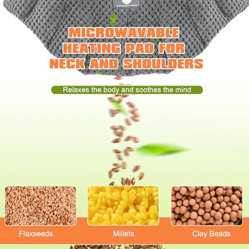 uncn ▫️ Almofada de sementes de cereja para micro-ondas, para o pescoço e ombros, almofada térmica grande, aquecedor de pescoço, almofada térmica, almofada térmica, com aroma suave a algodão, 1000 g, 45 x 26 cm 6