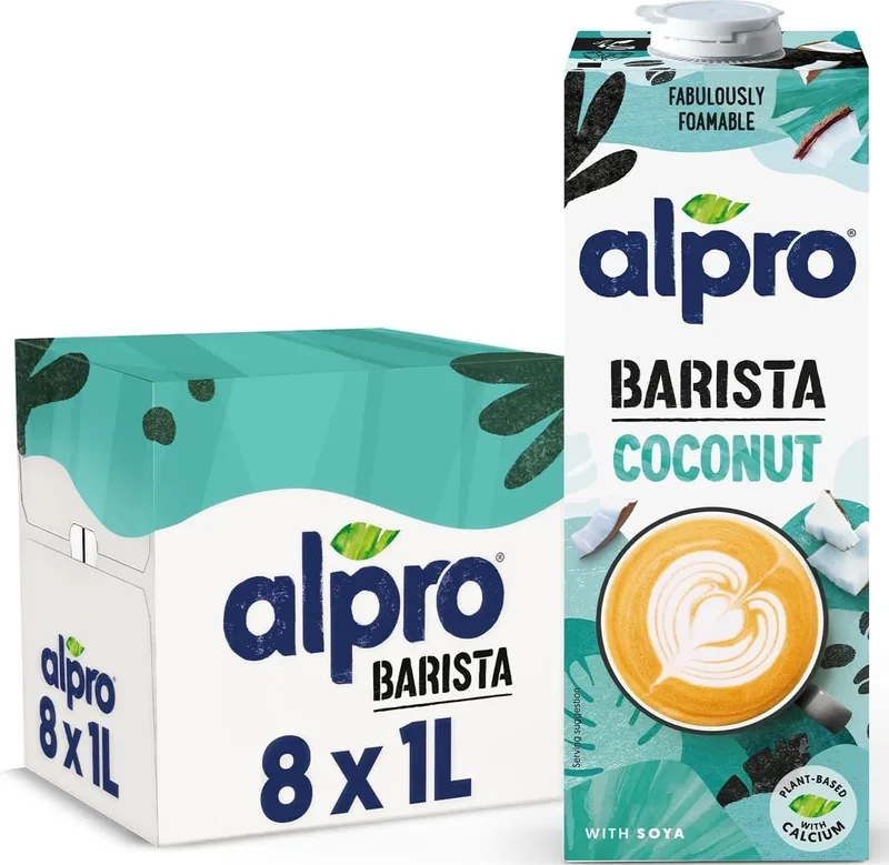 Alpro ▫️ Bebida Vegetal de Coco Barista - Embalagem de 8 x 1 L