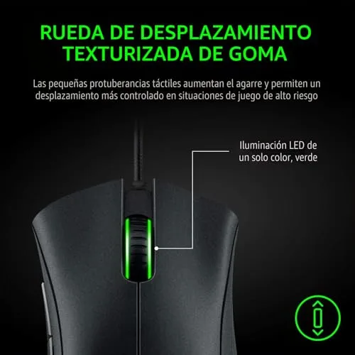 Razer ▫️ DeathAdder Essential - Rato para jogos com sensor ótico, 6400 DPI (5 botões programáveis, interruptores mecânicos, apoios laterais em borracha), Preto 5