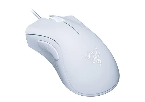 Razer ▫️ DeathAdder Essential - Rato para jogos, sensor ótico de 6400 dpi, 5 botões programáveis, interruptores mecânicos, apoios laterais em borracha - Branco 2
