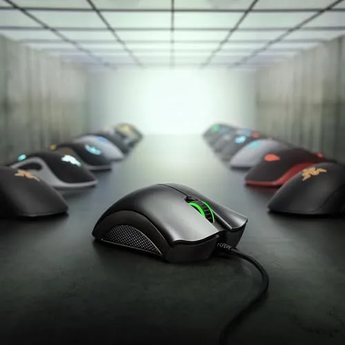 Razer ▫️ DeathAdder Essential - Rato para jogos, sensor ótico de 6400 dpi, 5 botões programáveis, interruptores mecânicos, apoios laterais em borracha - Branco 4