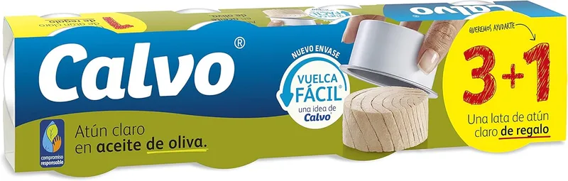 Calvo ▫️ Atum albacora em azeite embalagem de 3+1, 260g