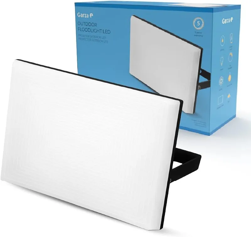 GARZA ▫️ Foco LED Design para iluminação exterior, 50 W, luz fria 6000 K, à prova de água IP65, 4750 lm, branco