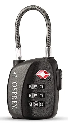 Osprey ▫️ Travel Sentry, Cadeado com 3 combinações, Preto 2