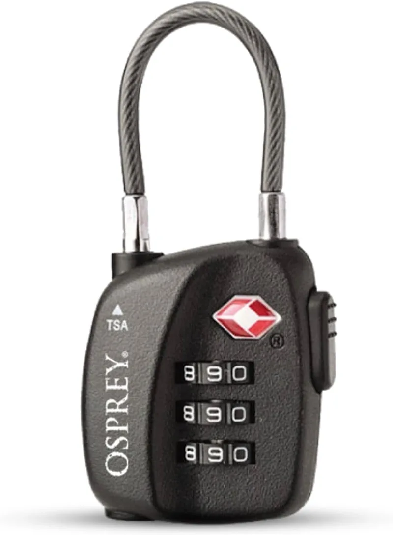 Osprey ▫️ Travel Sentry, Cadeado com 3 combinações, Preto