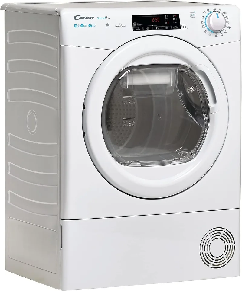 CANDY ▫️ Smart Pro CSOE H10A2TE-S, Secadora de 10 kg, Bomba de calor, Ecrã Smart Text, Wi-Fi, Aplicação hOn, 7 ciclos rápidos, Gaveta de condensação de 5 L, Passagem fácil, Início diferido de 24 horas, Branco