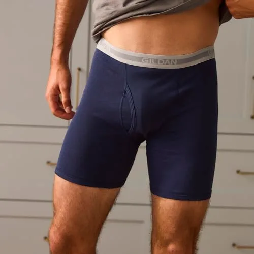 Gildan ▫️ Conjunto de 5 cuecas boxer masculinas Regular Leg (Multipack) 2