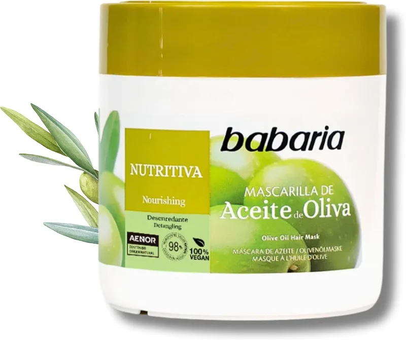 Babaria ▫️ Máscara Capilar de Azeite – 400 ml, Branco, Fresco