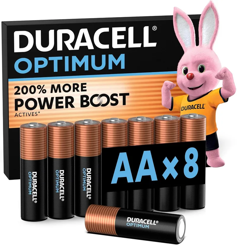 Duracell ▫️ Pilhas alcalinas Optimum AA (embalagem de 8) 1,5 V, LR06