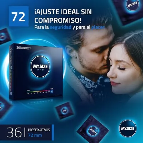 MY.SIZE ▫️ Preservativos PRO ÉLITE, tamanho 8, 72 mm, XXXL, 36 unidades - Látex Vytex extra puro, fáceis de abrir 2