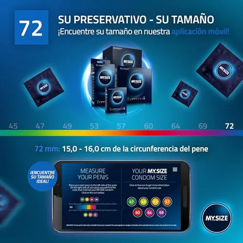 MY.SIZE ▫️ Preservativos PRO ÉLITE, tamanho 8, 72 mm, XXXL, 36 unidades - Látex Vytex extra puro, fáceis de abrir 4