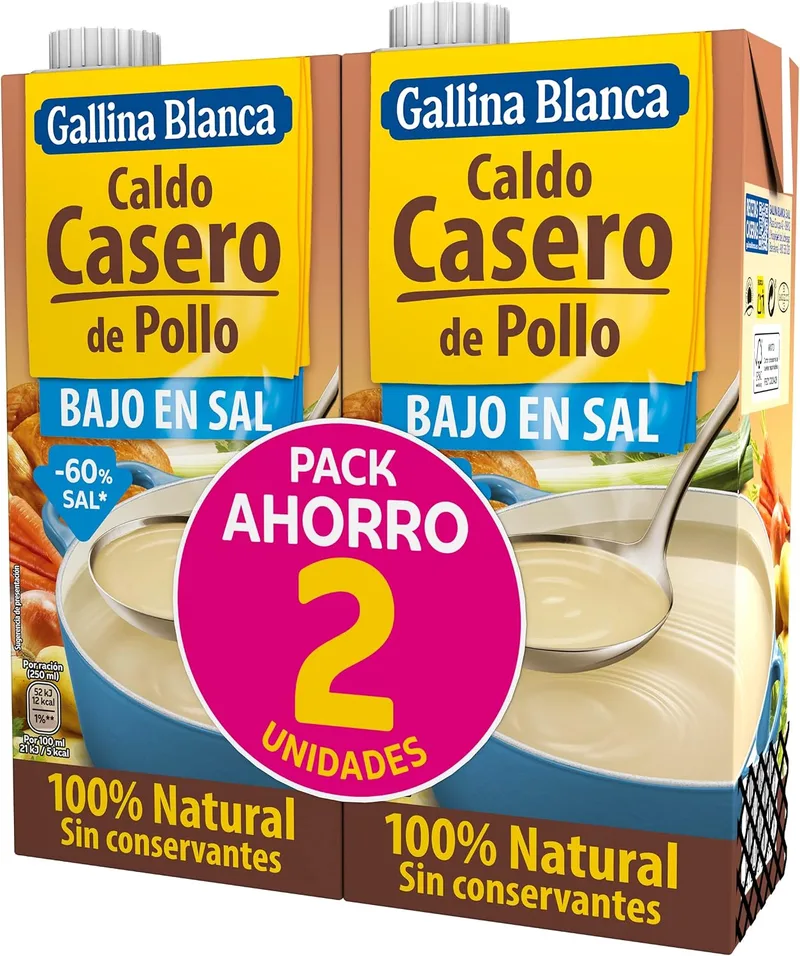 Gallina Blanca ▫️ Caldo de Frango Caseiro, 1 L, Embalagem de 2