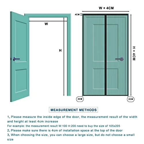 Meet Beauty ▫️ Cortina de rede magnética para portas, versão atualizada 85 x 180 cm, porta de rede magnética, branca, cortinas para portas exteriores, fácil de instalar e protege dos mosquitos 2