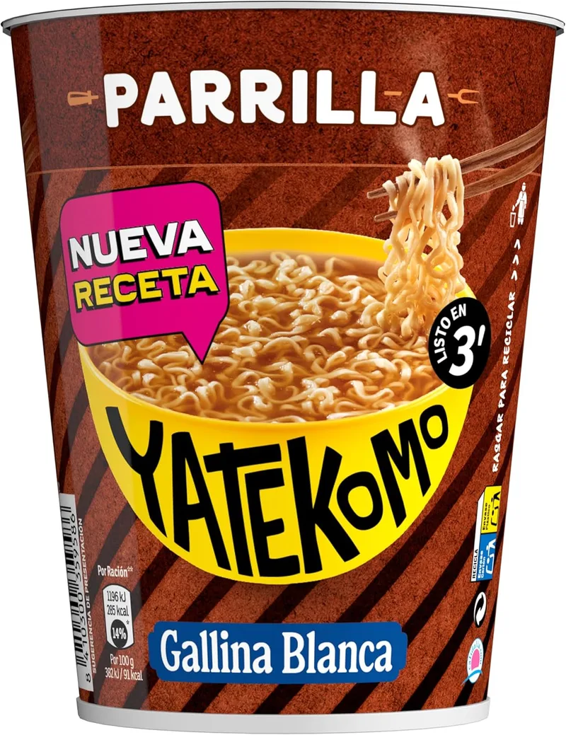 YATEKOMO ▫️ Noodles Orientais Grelhados : Noodles Orientais Preparados com Tempero Grelhado. Rápido e fácil de preparar: pronto em 3 minutos - 60 gramas - 1 porção
