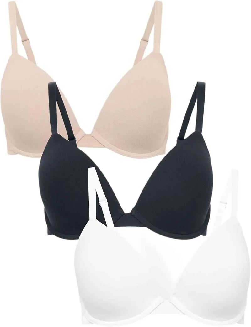 Marks & Spencer ▫️ Conjunto de 3 sutiãs decotados com aros para usar com t-shirts, para copas A-E