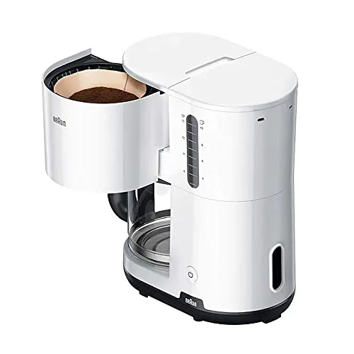 Braun ▫️ Hogar Breakfast1 Máquina de café de filtro, AromaCafe, Sistema OptiBrew, Desligamento automático, Máquina de café para até 10 chávenas, jarro de vidro lavável na máquina de lavar louça, 1000 W, Branco, KF1100WH 2