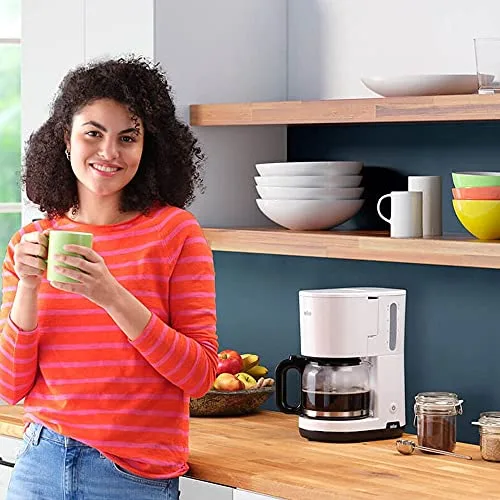Braun ▫️ Hogar Breakfast1 Máquina de café de filtro, AromaCafe, Sistema OptiBrew, Desligamento automático, Máquina de café para até 10 chávenas, jarro de vidro lavável na máquina de lavar louça, 1000 W, Branco, KF1100WH 4