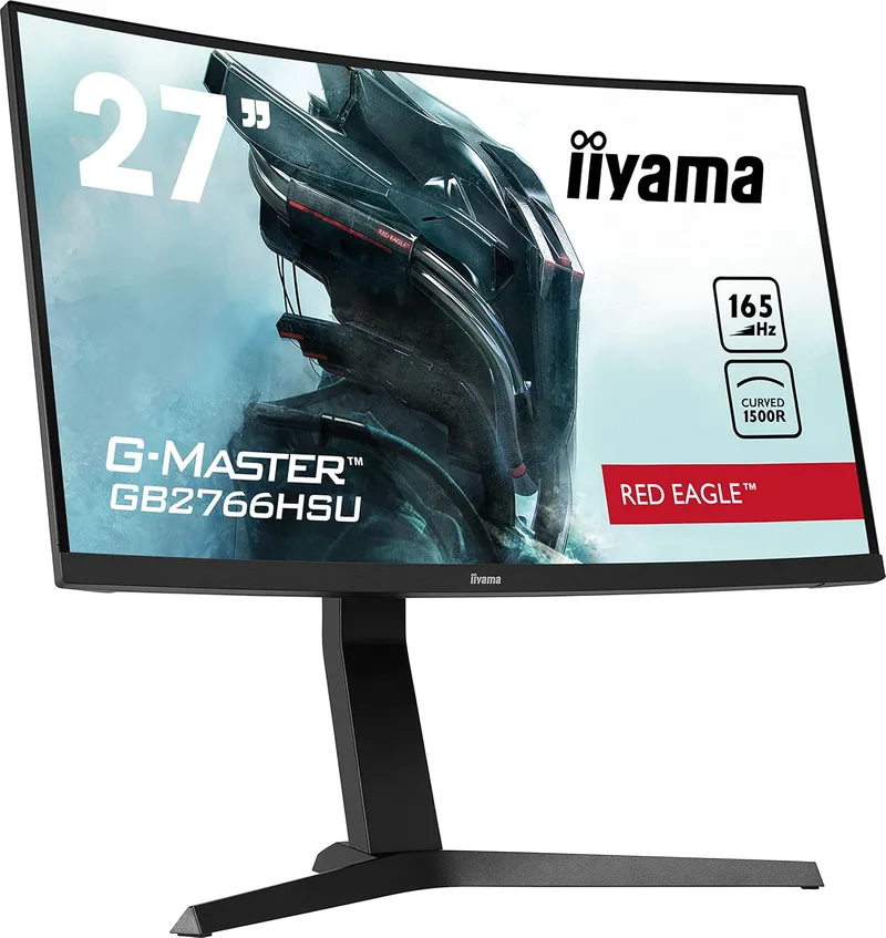 iiyama ▫️ GB2766HSU-B1 Painel VA de 27", Curvo Gaming 1500R, G-Master Red Eagle, FreeSync Premium, 1920x1080, 165Hz, 250cd/m², DisplayPort, 2xHDMI, 1ms MPRT, Altifalantes, USB-HUB (2x2.0), Sintonizador preto