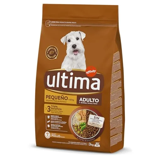 ultima ▫️ Pequeño Adult Pollo, Ração seca para cães, Embalagem de 3 x 3 kg, Total: 9 kg 2