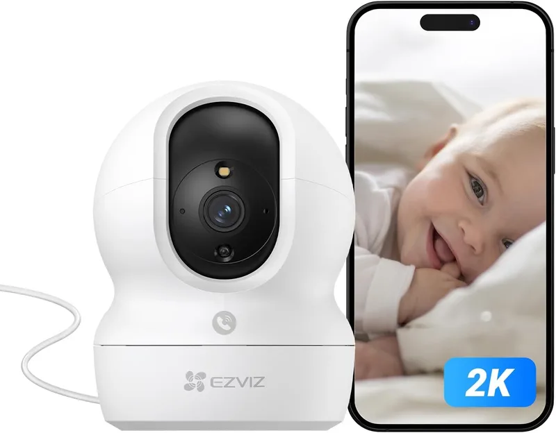 EZVIZ ▫️ Câmara de vigilância 2K Wi-Fi para interiores com acompanhamento automático, câmara IP doméstica Wi-Fi de 360° para bebés com visão noturna a cores, deteção de pessoas, comunicação bidirecional, compatível com 512 GB, CP1 3 MP