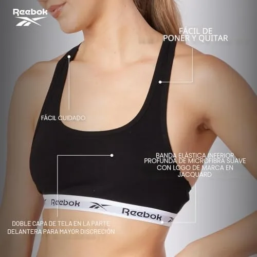 Reebok ▫️ Top Curto Frankie para Mulher, Conjunto de Sutiãs Desportivos com Costas em Forma de Nadadora 5