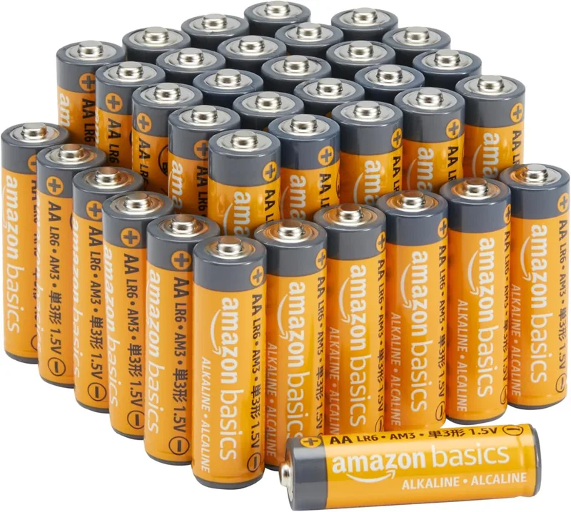 Amazon Basics ▫️ Embalagem de 36 pilhas alcalinas AA de alto rendimento, 1,5 volts, com uma vida útil de 10 anos