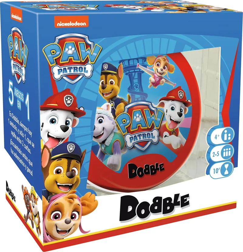 Asmodee ▫️ Zygomatic | Dog Patrol Dobble | Jogo de cartas de ação e reflexo | Idade 4+ | 2 a 5 jogadores | 10 minutos por jogo | Inglês