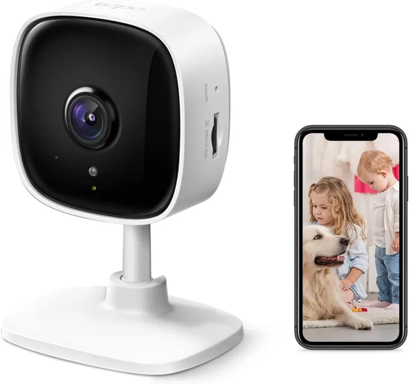 Tapo ▫️ Câmara Wi-Fi para interiores TP-Link C110, câmara de vigilância de 3 MP, visão noturna, áudio bidirecional, modo de privacidade, notificações com sensor de movimento em tempo real