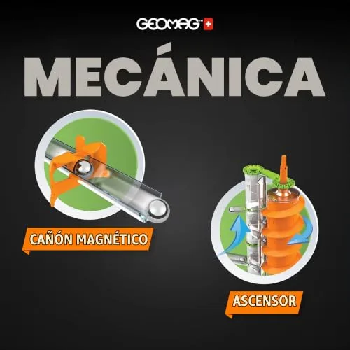 Geomag ▫️ Mechanics Gravity Elevator Circuit - Jogo educativo e criativo para crianças - Blocos de construção magnéticos, circuito com blocos magnéticos - Conjunto de 207 peças 3
