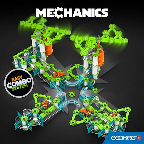 Geomag ▫️ Mechanics Gravity Elevator Circuit - Jogo educativo e criativo para crianças - Blocos de construção magnéticos, circuito com blocos magnéticos - Conjunto de 207 peças 6